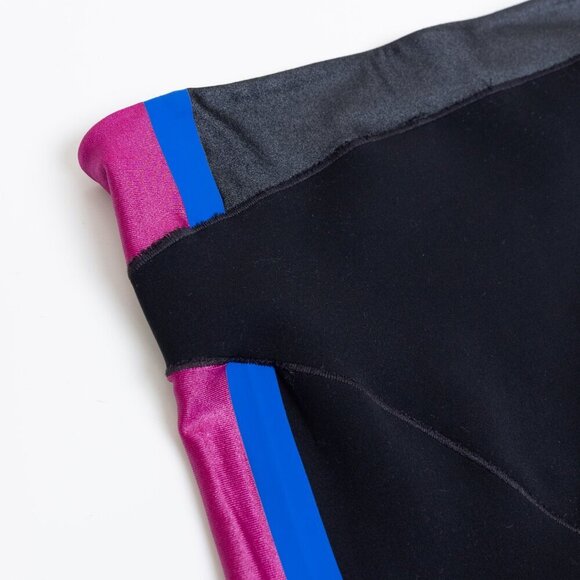 Nike BTQ Layered Tights Black 7/8 High Waisted Dri-Fit Retro 80s Aerobics - Picture 14 of 16